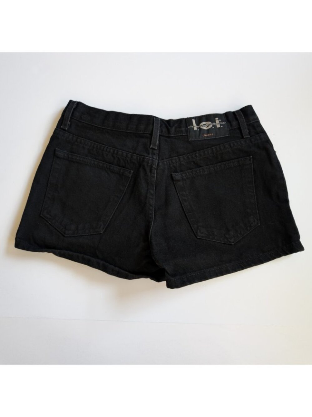 : Vintage LEI Denim Shorts Womens Size 9 Black High Waisted Jean Shorts Y2K 90s